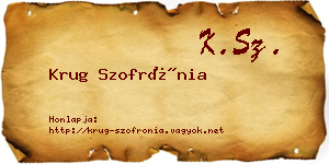 Krug Szofrónia névjegykártya